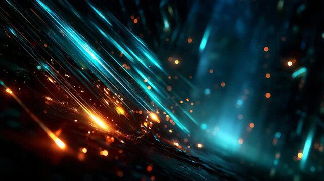 futuristic sci-fi abstract background, blue neon light  glowing