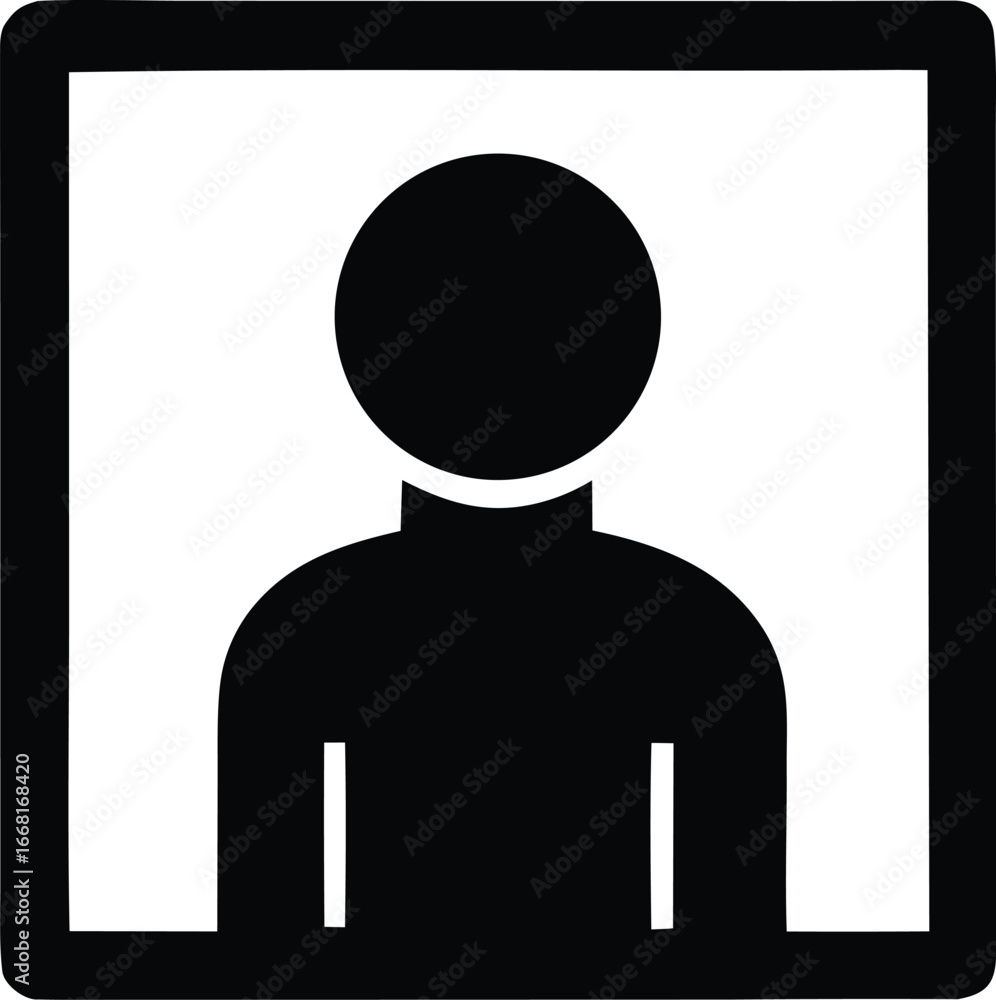 Poster simple silhouette person icon for profiles user avatar placeholder simple human figure icon for digi