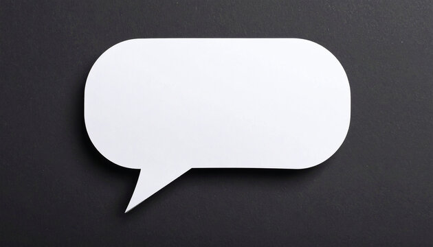 Blank notification message pop-up on black background. Speech cloud. Modern design. Mock-up.