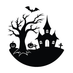 halloween scary vector, spooky halloween art, creepy halloween clipart, scary pumpkin design,