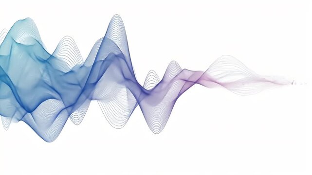 Abstract blue and purple waves on white background