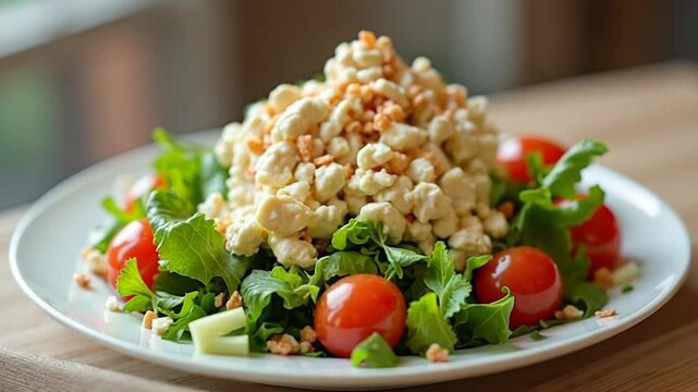  Waldorf Salad served authentically on a plate
