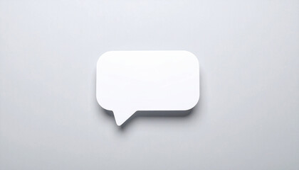 Blank notification message pop-up on light gray background. Speech cloud. Modern design. Mock-up