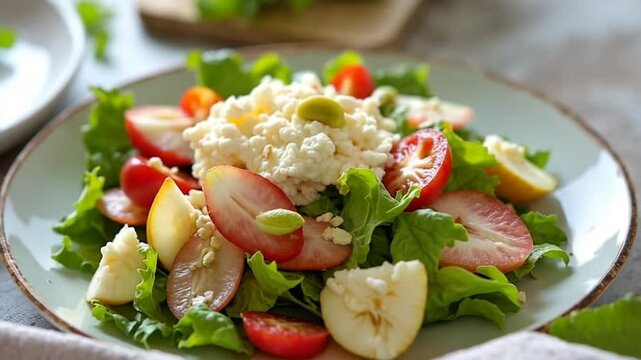  Waldorf Salad served authentically on a plate

