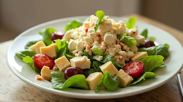 Waldorf Salad served authentically on a plate
