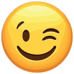 Fototapeta premium Cheeky winking emoji vector for messaging and expressions – fun, playful, and expressive