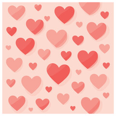 Heart pattern vector: romantic floating hearts for valentine’s day and love themes