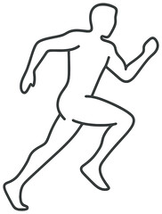 Dynamic running silhouette vector - sporty, athletic, fitness, exercise, movement design