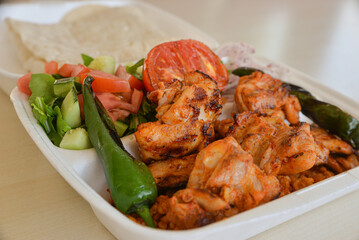fried chicken salad and lavash takeaway service
