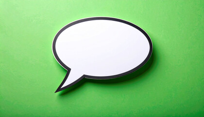 Blank comic style speech bubble with bold black outline and clean white fill.