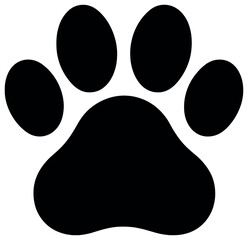 Bold paw print silhouette | animal paw symbol vector | perfect for pet-themed designs