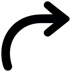 Dynamic right arrow vector, simple directional icon for navigation and design