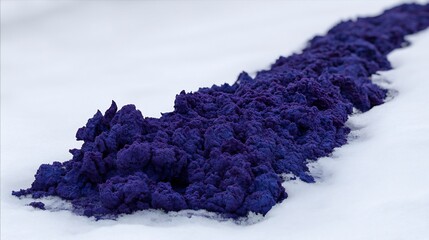 Vibrant Ultramarine Powder Ridge on White : Intense Pigment Landscape for Artistic and Creative Applications