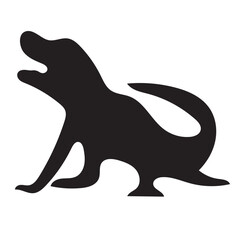 set of silhouettes of American Alligator