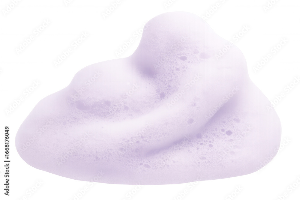 Poster sudsy white foam creating cloud-like bubble pattern, highlighting clean texture against transparent 