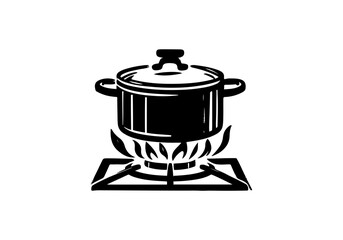 Saucepan hand drawn vector illustration