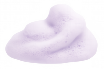 Sudsy white foam creating cloud-like bubble pattern, highlighting clean texture against transparent surface for skincare design