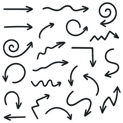 Dynamic arrow vectors: spirals, zigzags, curves, swirls - perfect for design projects