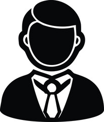 Professional business man icon representing expertise and corporate success in a clean silhouette style