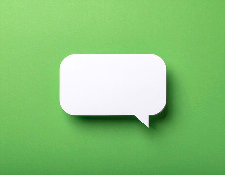 Blank notification message pop-up on pastel green background. Speech cloud. Mock-up. - Powered by Adobe
