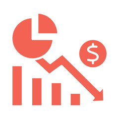 Recession color flat icon for digital and print projects.