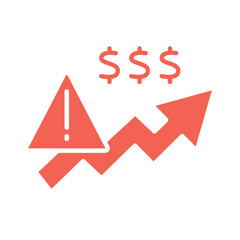hyperinflation color flat icon for digital and print projects.