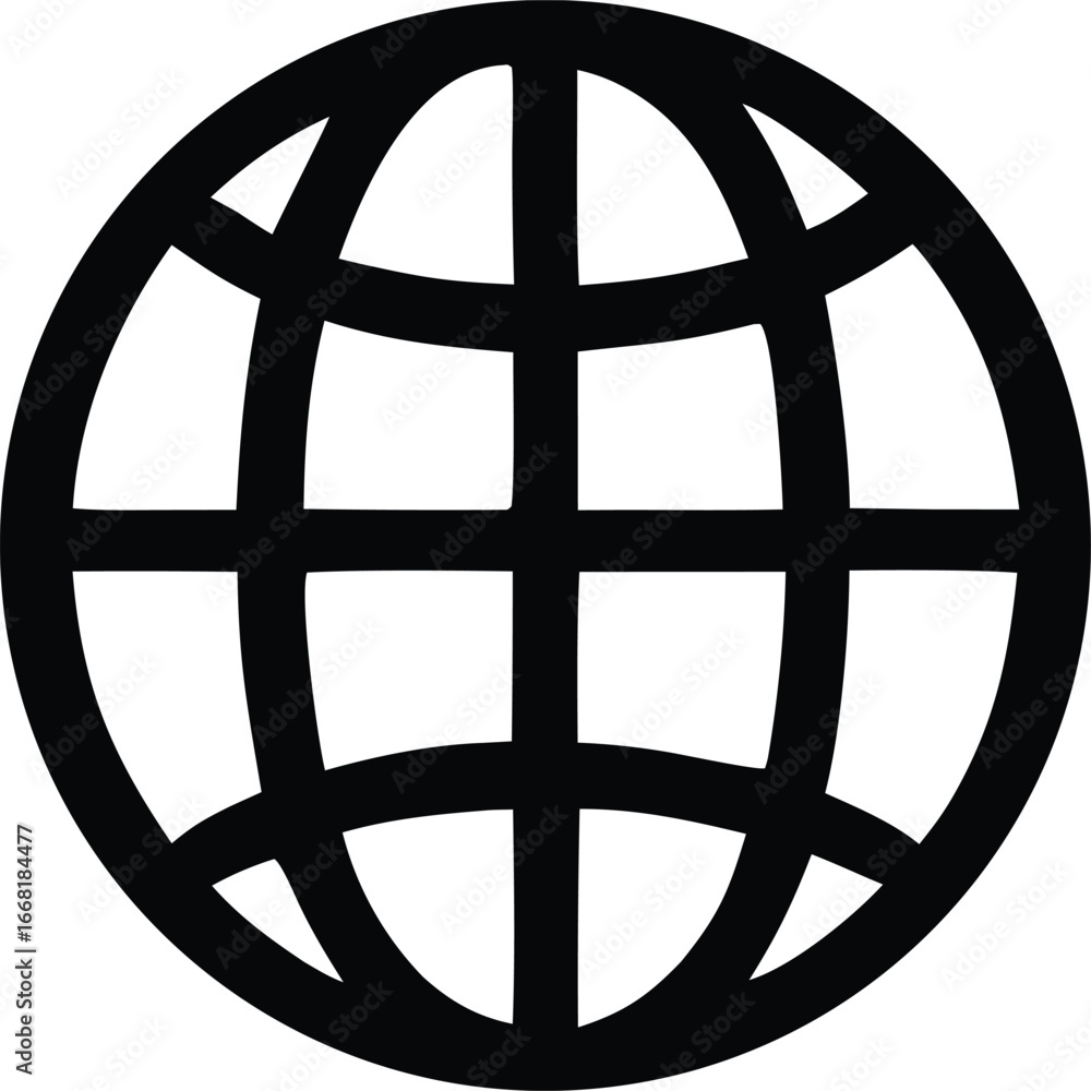 Poster global network icon simple modern design representing internet connectivity and worldwide communicat