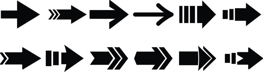 Arrow icon set, arrow cursor collection, different arrow signs. collection arrows sign. Black arrow icon set. Vector illustration
