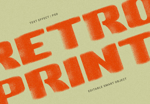Retro Print Halftone Text Effect