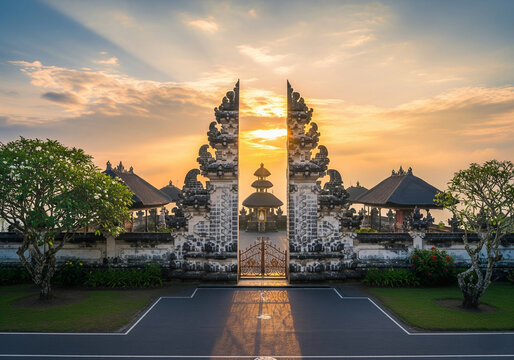 The iconic 'Gates of Heaven' at Lempuyang Temple in Bali, Indonesia