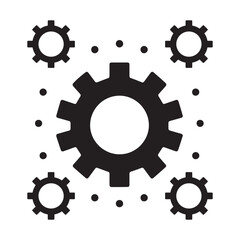 Single Gear Symbol for Business Control