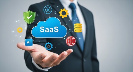 Business technology cloud service icons image