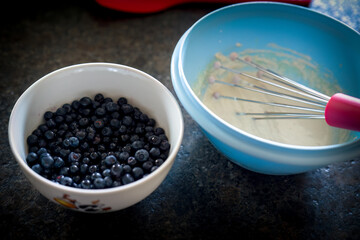 batter for tyrolean blueberry pancakes, a traditional austrian cuisine