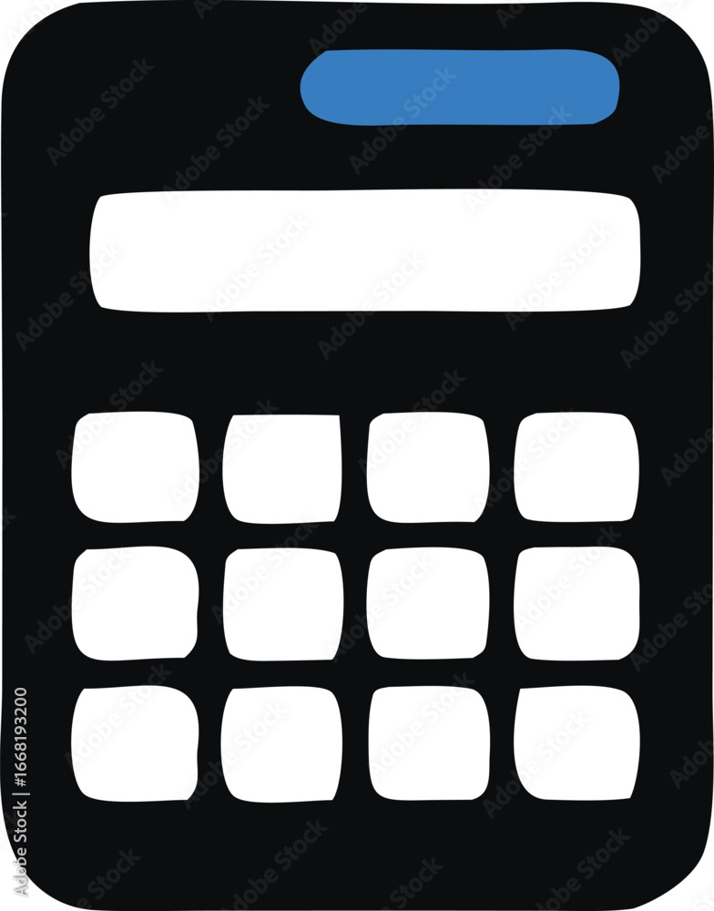 Aufkleber sleek modern calculator app icon with digital display and button grid for mobile and desktop use