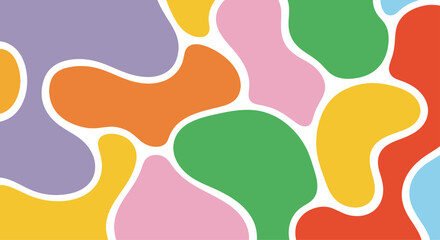 Abstract colorful graphic design with organic shapes.