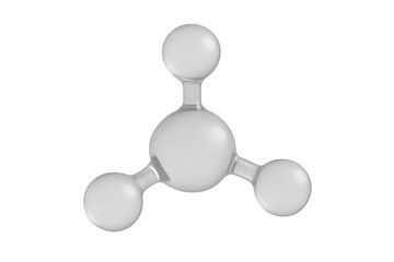 Glass-like molecule structure rotating on transparent background, perfect for scientific or medical presentations