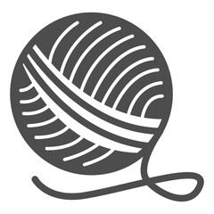 Ball of threads solid icon, sewing tools concept. Vector graphics. Threads ball for knitting, handicraft accessory sign on white background, glyph style icon for mobile or web design.