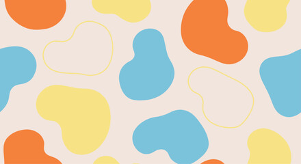 Abstract colorful organic shapes pattern background.