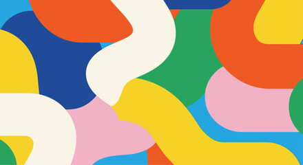 Abstract Colorful Fluid Shapes Background.