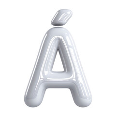 Glossy White 3D Letter � - Scandinavian Alphabet