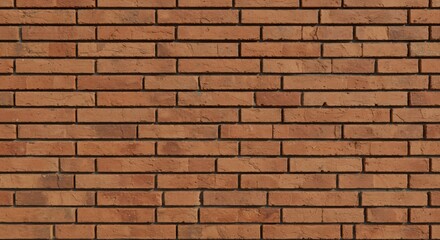 Obraz premium A brick wall with redbrown rectangular bricks arranged in horizontal rows