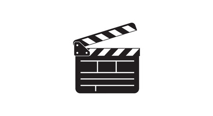 Film clapper board icon for movie production and filmmaking