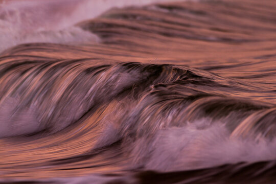 Slow-Shutter Small Wave at Sunset
