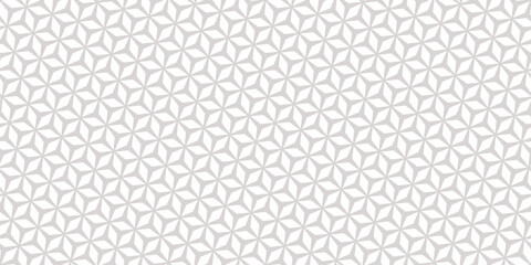 Vector minimal geometric seamless pattern. Abstract ornament with diagonal floral grid, rhombuses, triangles. Subtle grey and white minimal background. Simple modern texture. Elegant repeat geo design