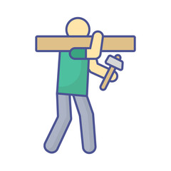 Carpenter Vector Icon which can easily modify or edit