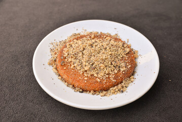 Walnut kunefe,  traditional dessert kunefe
