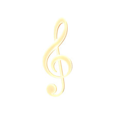 Obraz premium Glowing Treble Clef Icon