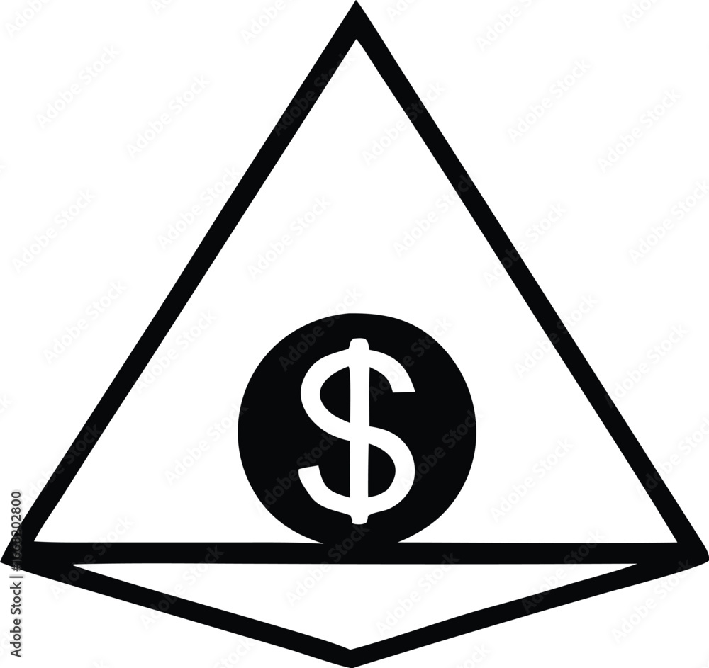 Aufkleber symbolic representation of financial growth and stability within a protective triangle structure