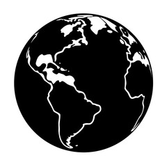 Black silhouette illustration of a digital globe in bold minimalist vector style for modern technology and global designs,
digital globe vector,
world icon,
earth silhouette
