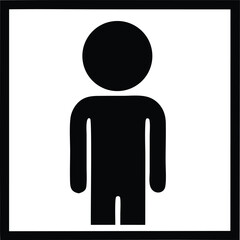 Simple silhouette human figure icon graphic design element for user interface and public symbolism